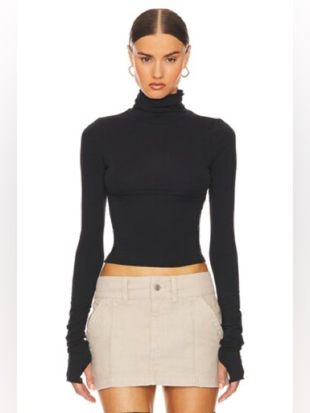 HELSA
Long Sleeve Turtleneck in 2nd Skin Jersey